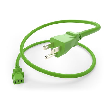 Unc Group 3Ft Power Cord 5/15P - C13 10Amp Green PWCD-515PC13-10A-03F-GRN